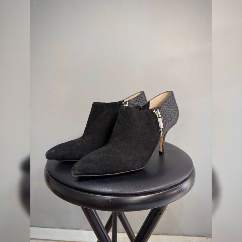 Black Michael Kors Suede Snakeskin Booties Size 7 EUC